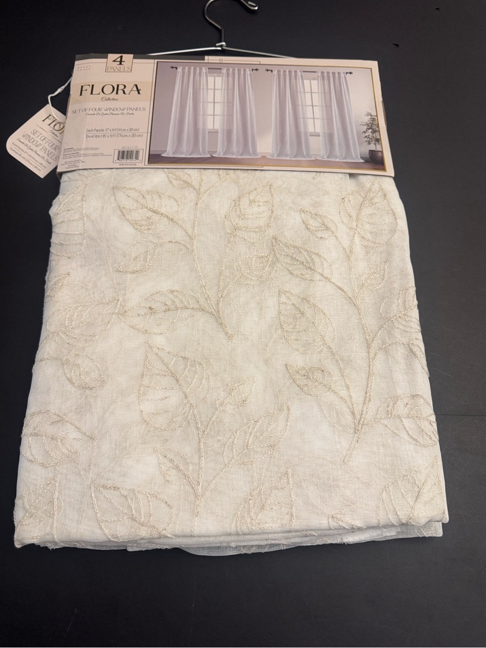 FLORA Collection Set Of Four Window Panels - 37"x84"- Nicolette - Picture 5 of 11